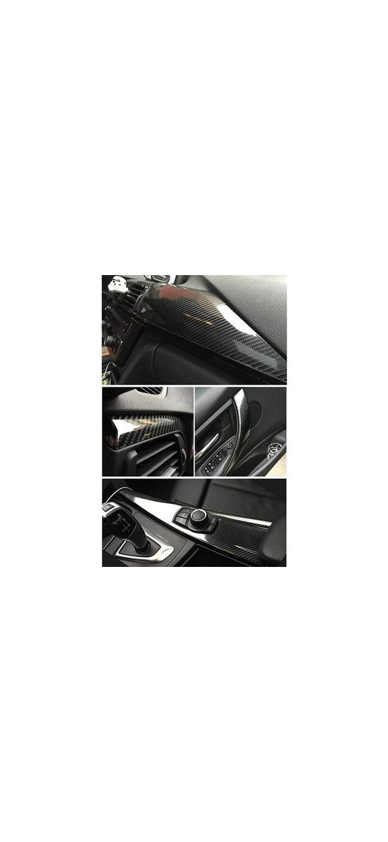 Folie carbon 5D negru lucios, material bubblefree, rolă de 152x200 cm