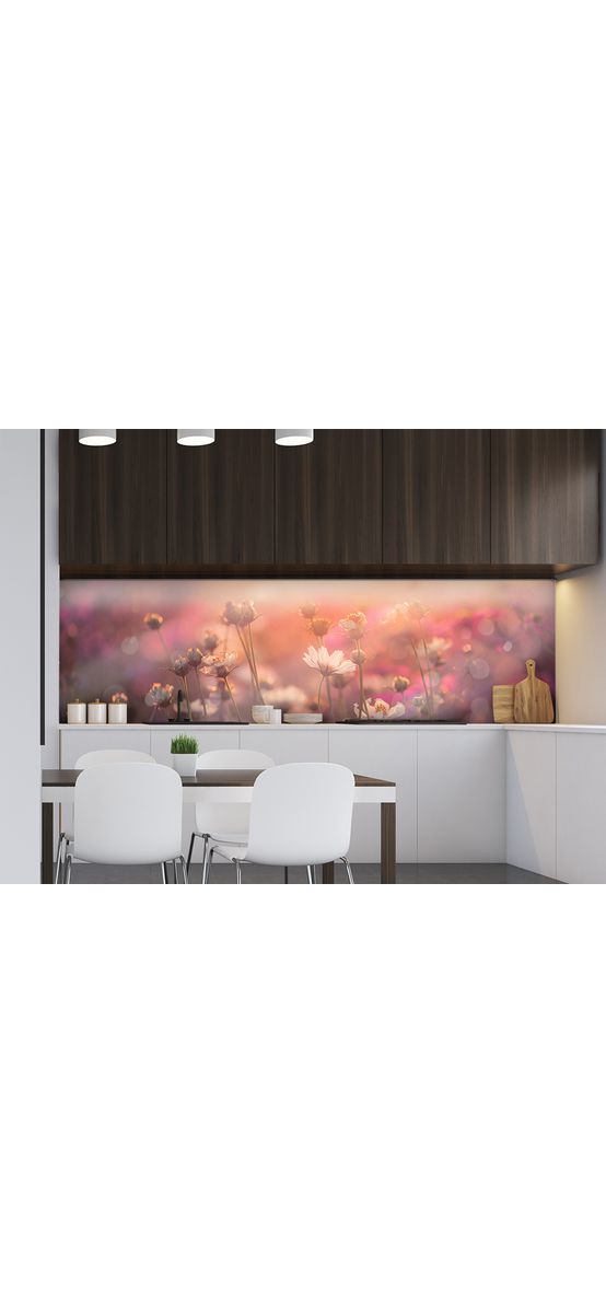 Autocolant perete, Folina, camp cu flori cosmos, rolă de 67x200 cm