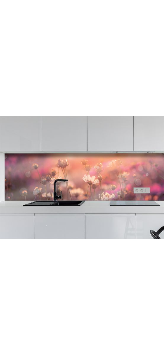 Autocolant perete, Folina, camp cu flori cosmos, rolă de 67x200 cm