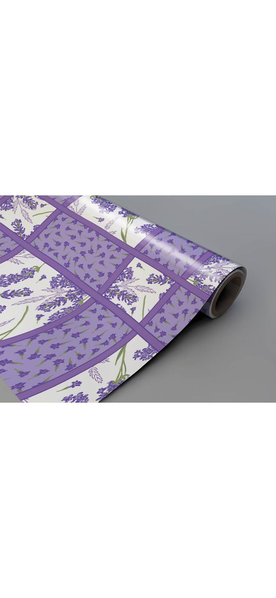 Autocolant perete bucătărie, Folina, model lavandă, rezistent la apă şi căldură, rolă de 60x200 cm