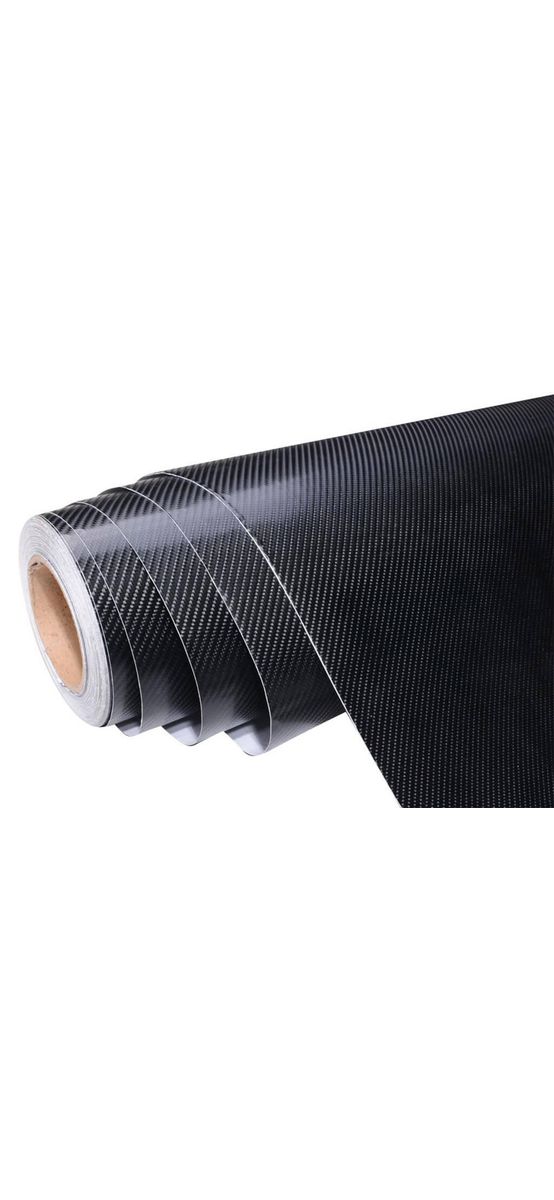 Autocolant negru carbon 4D Folina, aspect mat, bubblefree, rolă de 152 cm x 10 metri