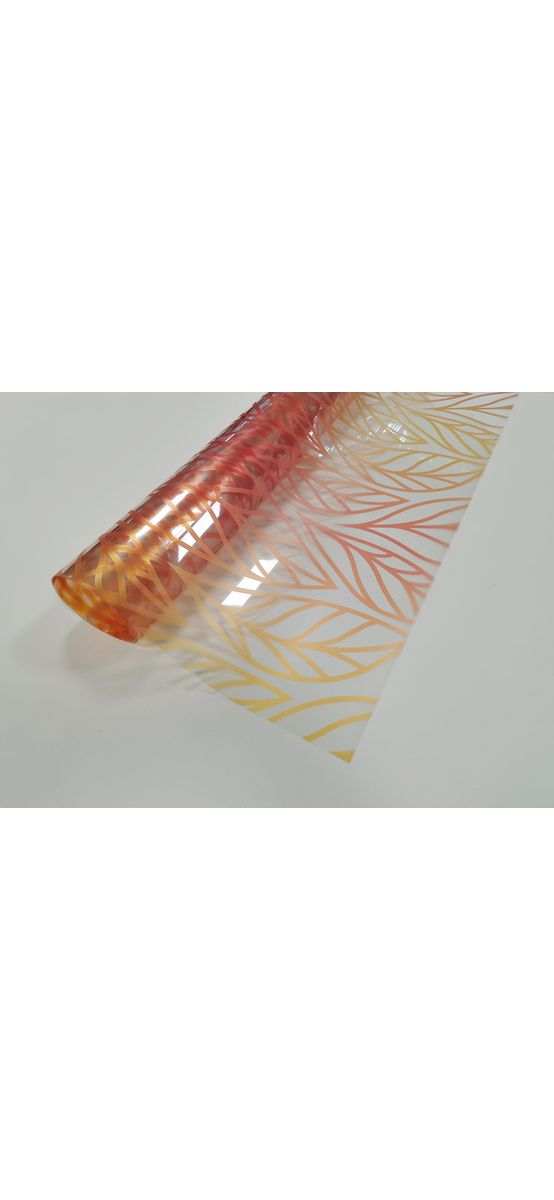 Folie geam autoadezivă Azuma, Folina, transparentă în degrade oranj, 120 cm lăţime