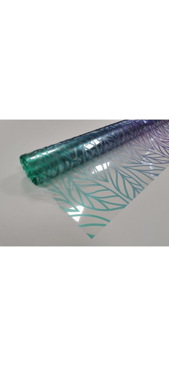 Folie geam autoadezivă Lorient, Folina, transparentă în degrade turcoaz, 120 cm lăţime