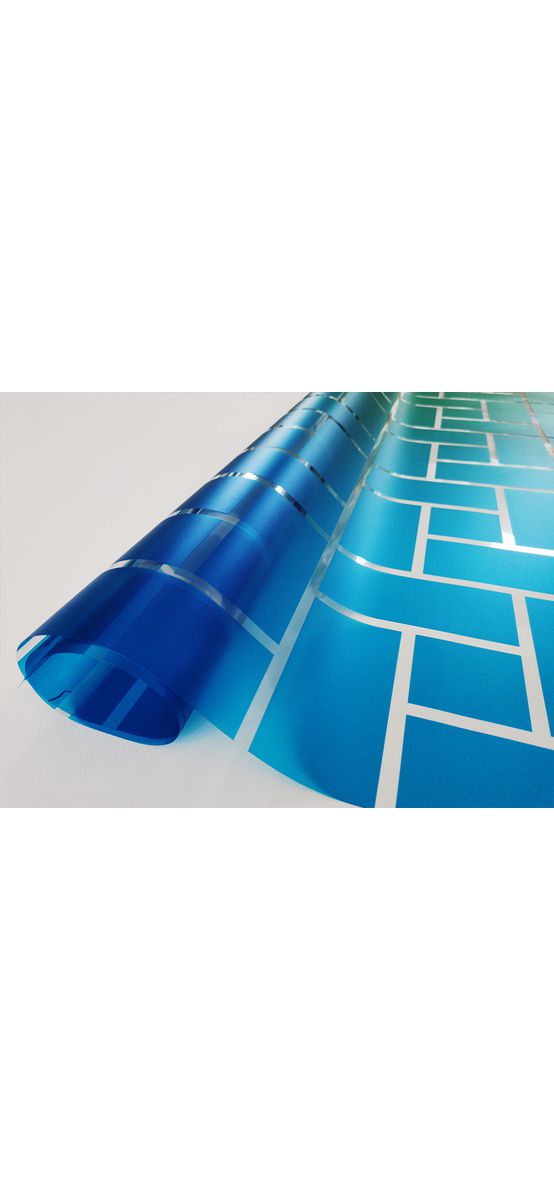 Folie geam autoadezivă Turquoise Kauai, Folina, transparentă cu model turcoaz, 120 cm lăţime