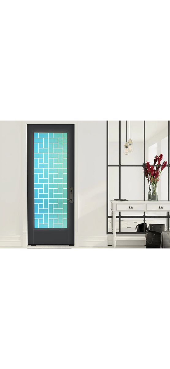 Folie geam autoadezivă Turquoise Kauai, Folina, transparentă cu model turcoaz, 120 cm lăţime