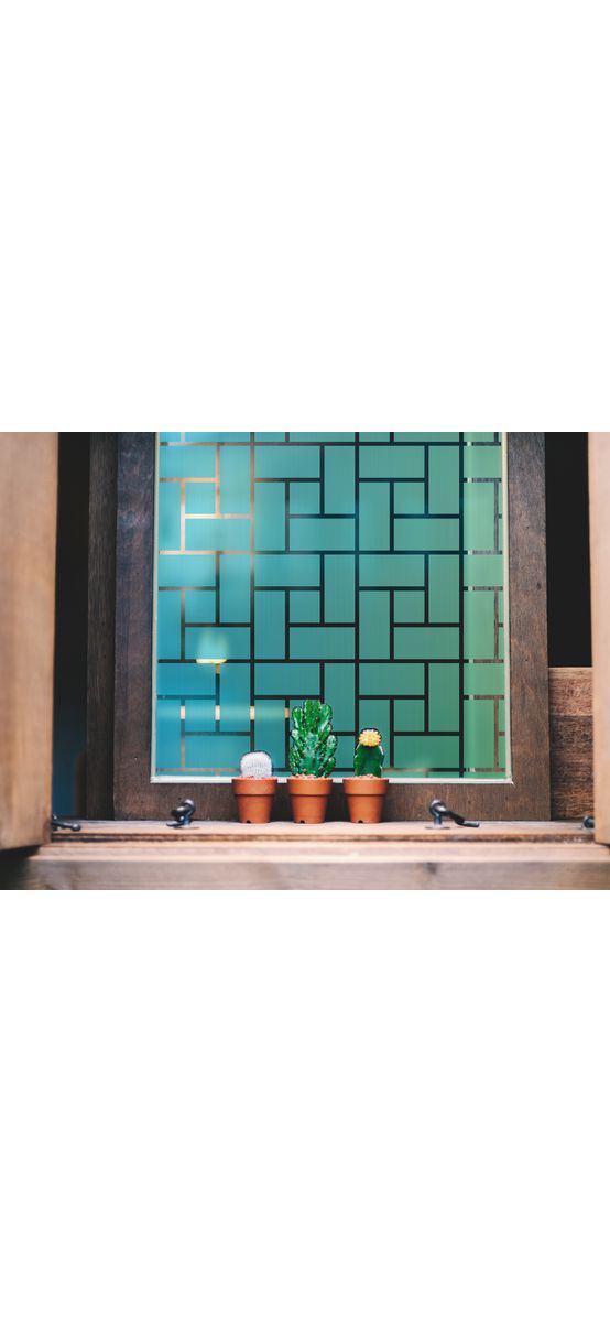 Folie geam autoadezivă Turquoise Kauai, Folina, transparentă cu model turcoaz, 120 cm lăţime