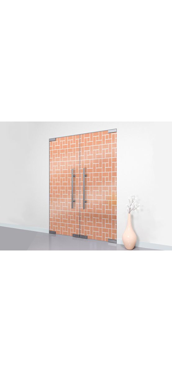 Folie geam autoadezivă, Folina, model geometric oranj. 120 cm lăţime