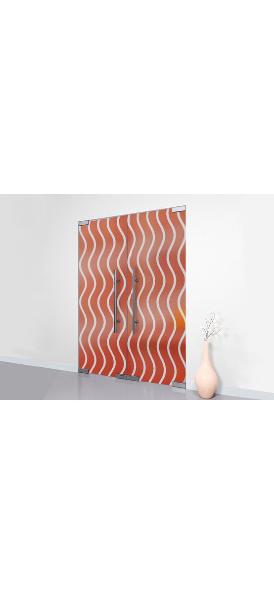 Folie geam autoadezivă Apricot, Folina, oranj cu valuri albe, 120 cm lăţime