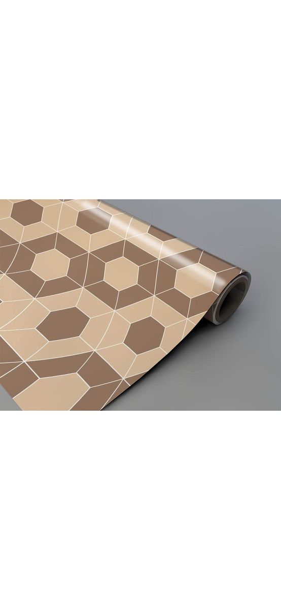 Autocolant imitaţie faianţă decorativă, Folina, hexagoane bej, rolă de 60x200 cm