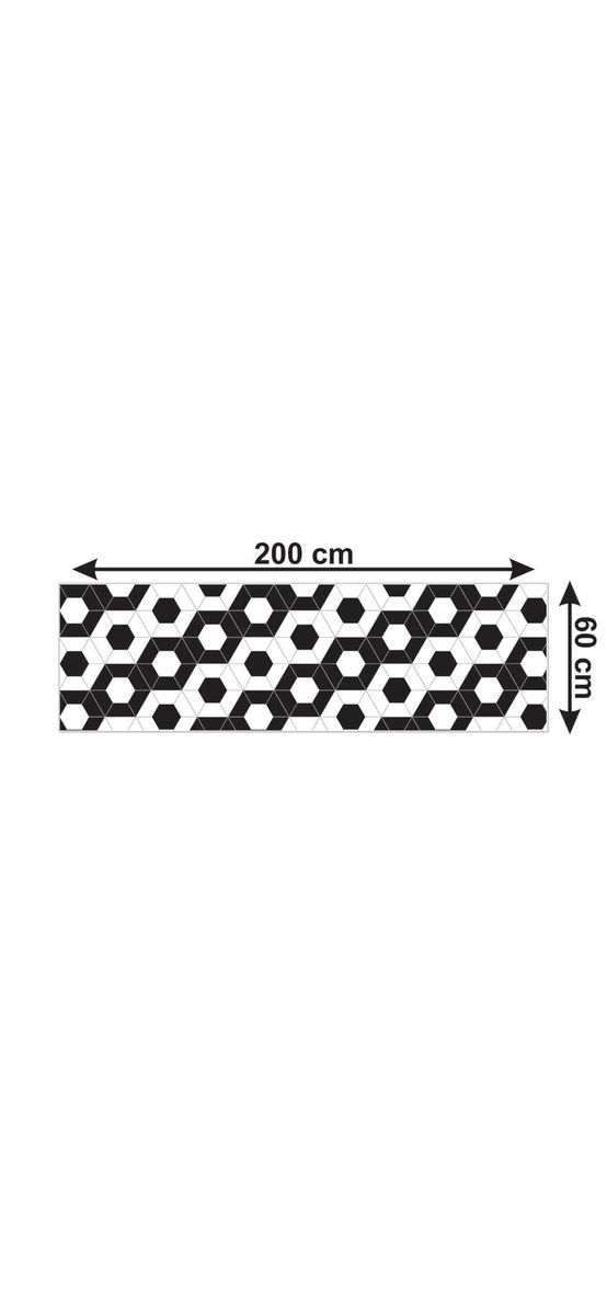 Autocolant perete imitaţie faianţă decorativă, Folina, hexagoane alb cu negru, rolă de 60x200 cm