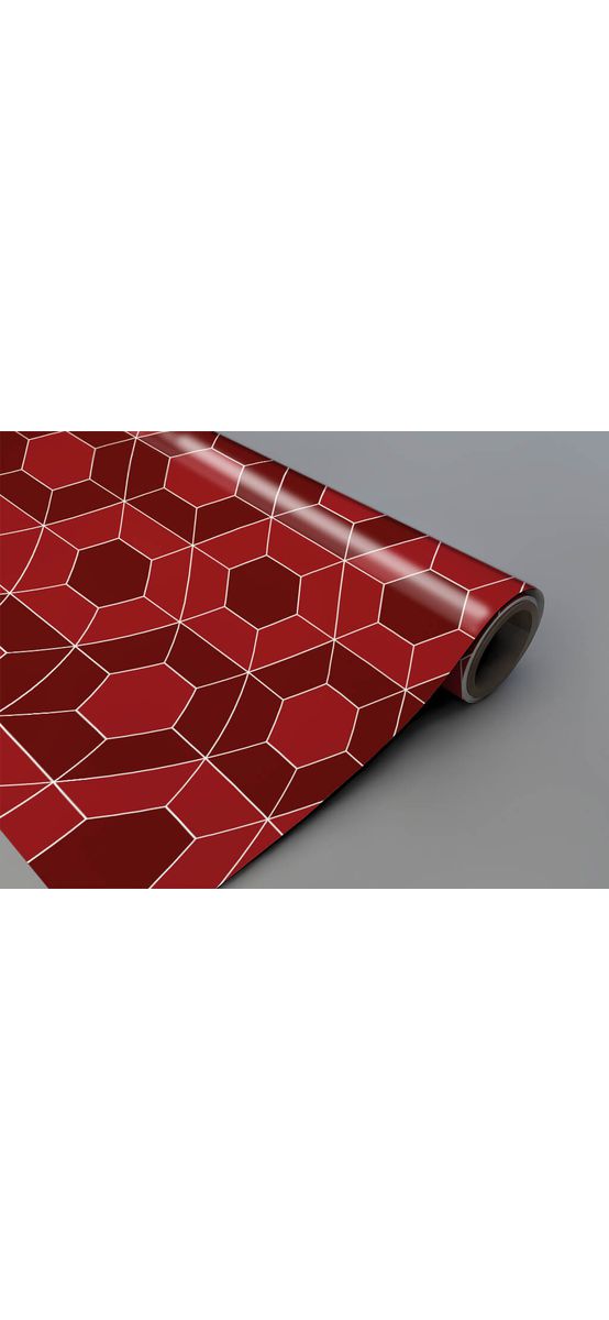 Autocolant perete imitaţie faianţă decorativă, Folina, hexagoane vişinii, rolă de 60x200 cm