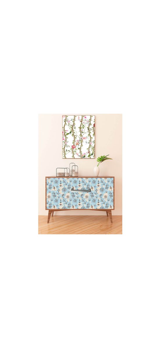 Autocolant mobilă decorativ, Folina, decor marin,100 cm lăţime