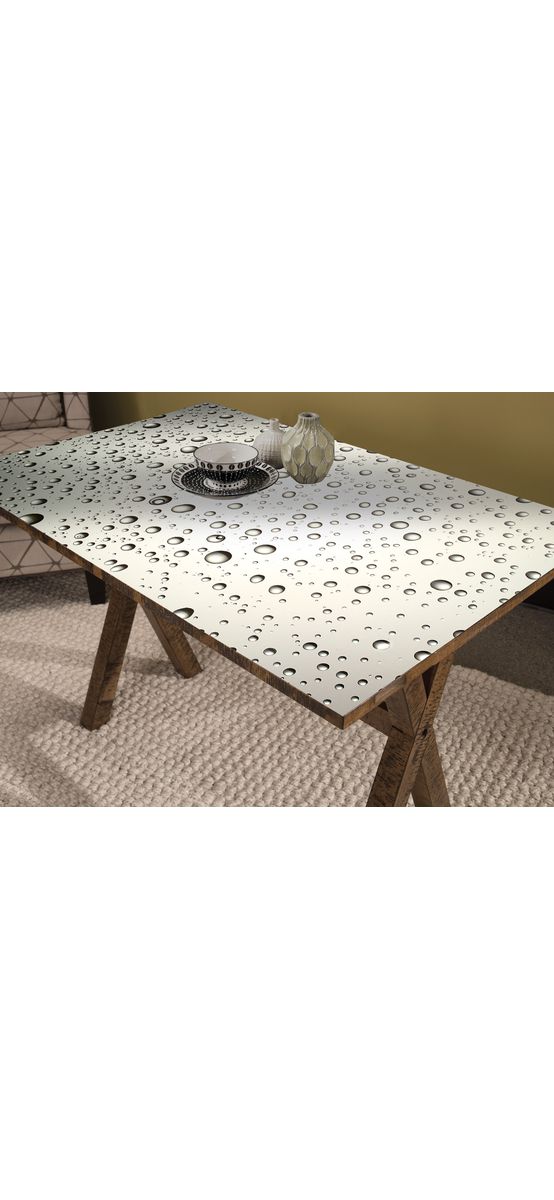 Autocolant blat masă, model brumă, 100 x 100 cm, racletă inclusă