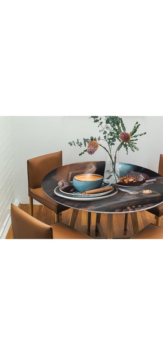 Autocolant blat masă, model ceașcă cafea, 100 x 100 cm, racletă inclusă