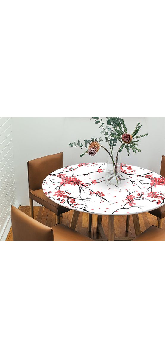 Autocolant blat masă, model cireș japonez, 100 x 100 cm, racletă inclusă