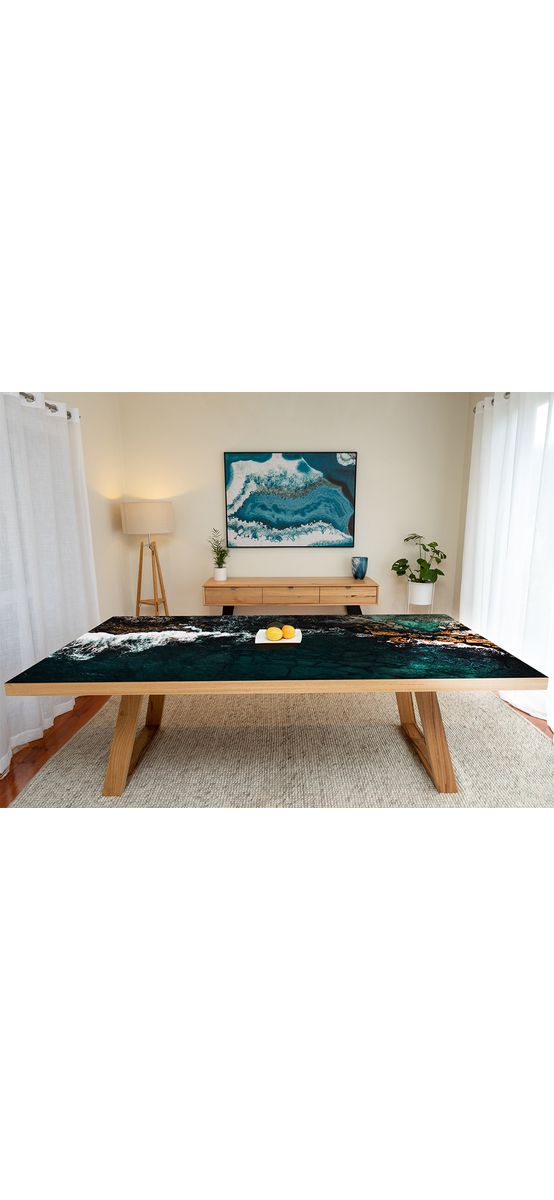 Autocolant blat masă, model coastă, 100 x 100 cm, racletă inclusă