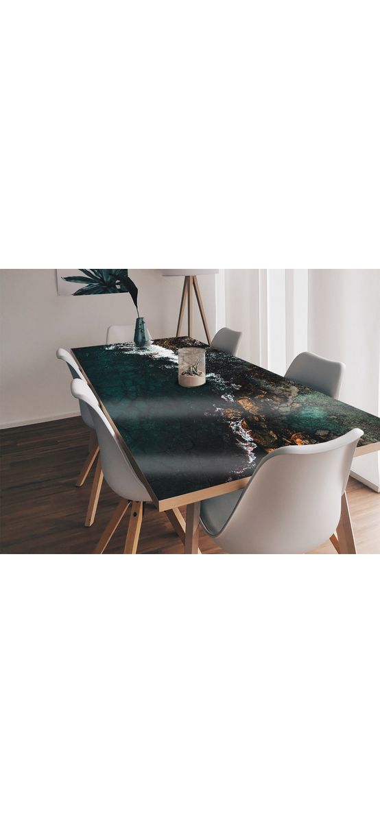Autocolant blat masă, model coastă, 100 x 100 cm, racletă inclusă