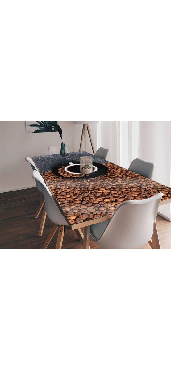 Autocolant blat masă, model cafea, 100 x 100 cm, racletă inclusă