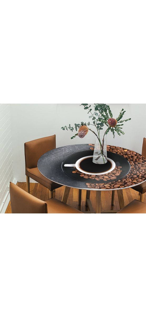 Autocolant blat masă, model cafea, 100 x 100 cm, racletă inclusă