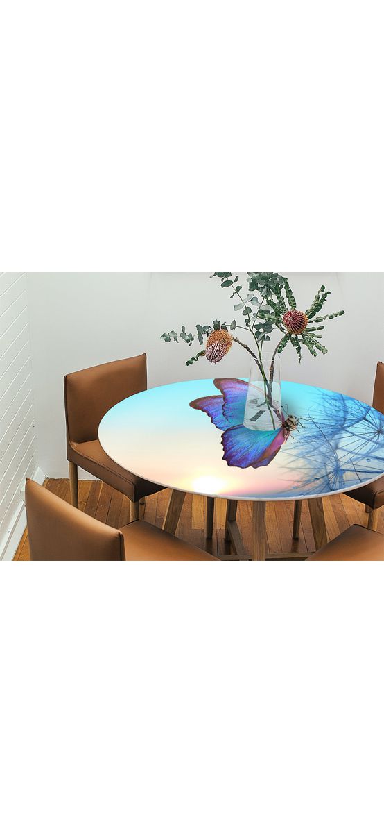 Autocolant blat masă, model fluture, 100 x 100 cm, racletă inclusă