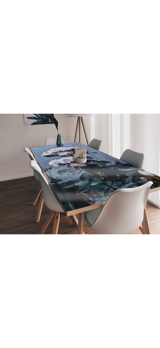 Autocolant blat masă, model trandafiri, 100 x 100 cm, racletă inclusă