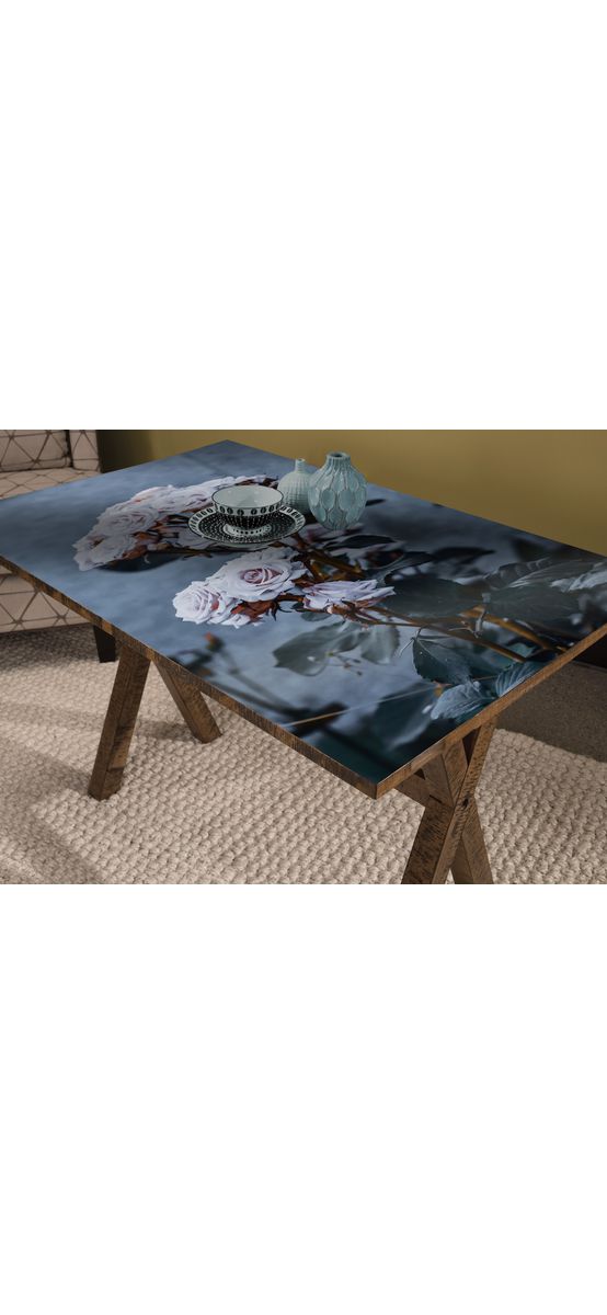Autocolant blat masă, model trandafiri, 100 x 100 cm, racletă inclusă