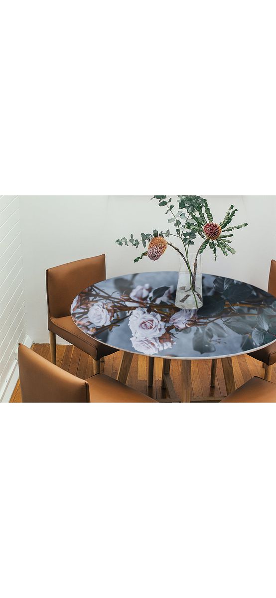 Autocolant blat masă, model trandafiri, 100 x 100 cm, racletă inclusă