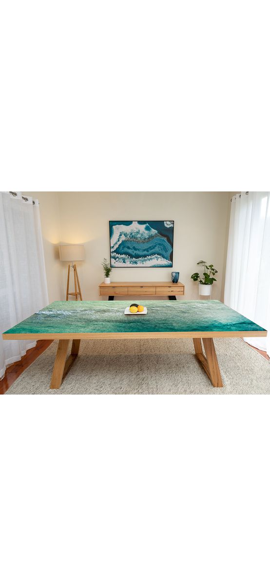 Autocolant blat masă, model valuri, 100 x 100 cm, racletă inclusă