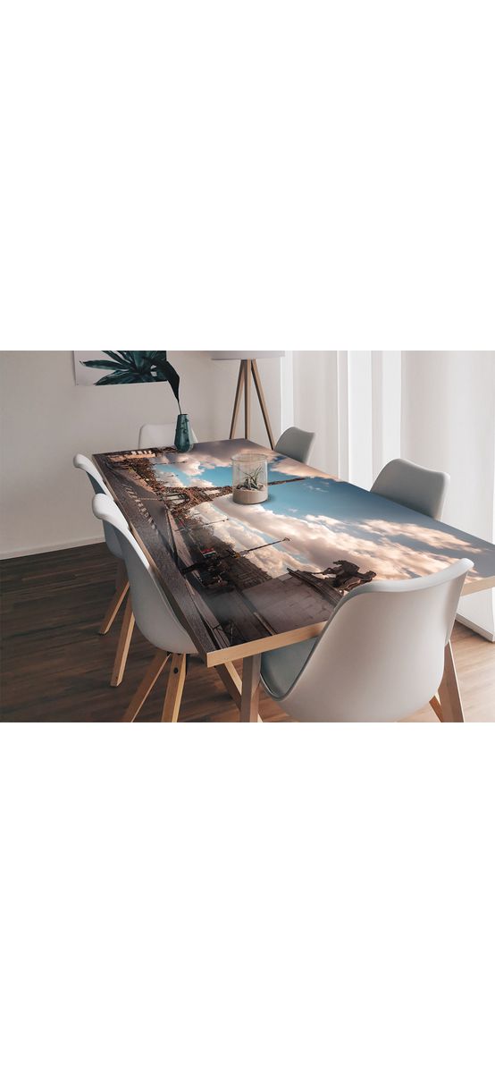 Autocolant blat masă, model turnul Eiffel, 100 x 100 cm, racletă inclusă