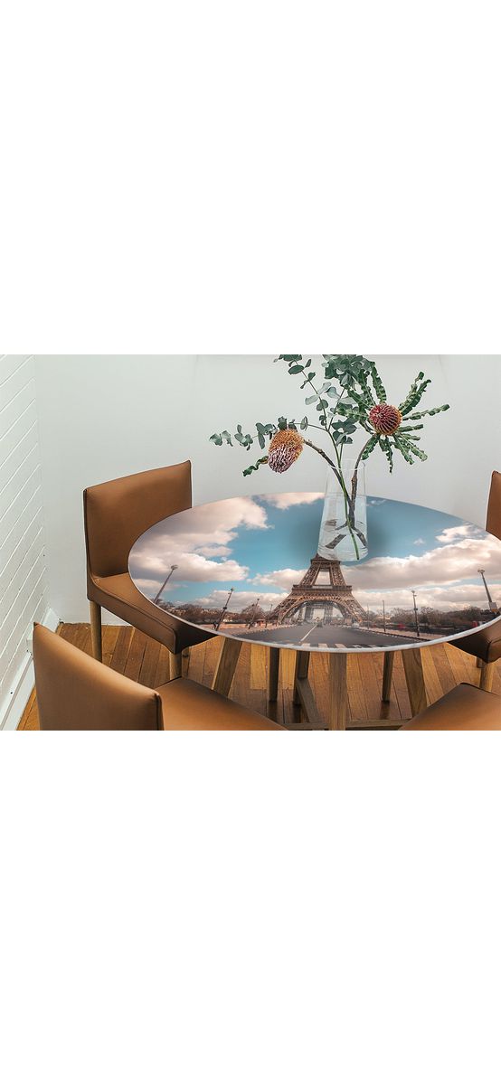 Autocolant blat masă, model turnul Eiffel, 100 x 100 cm, racletă inclusă