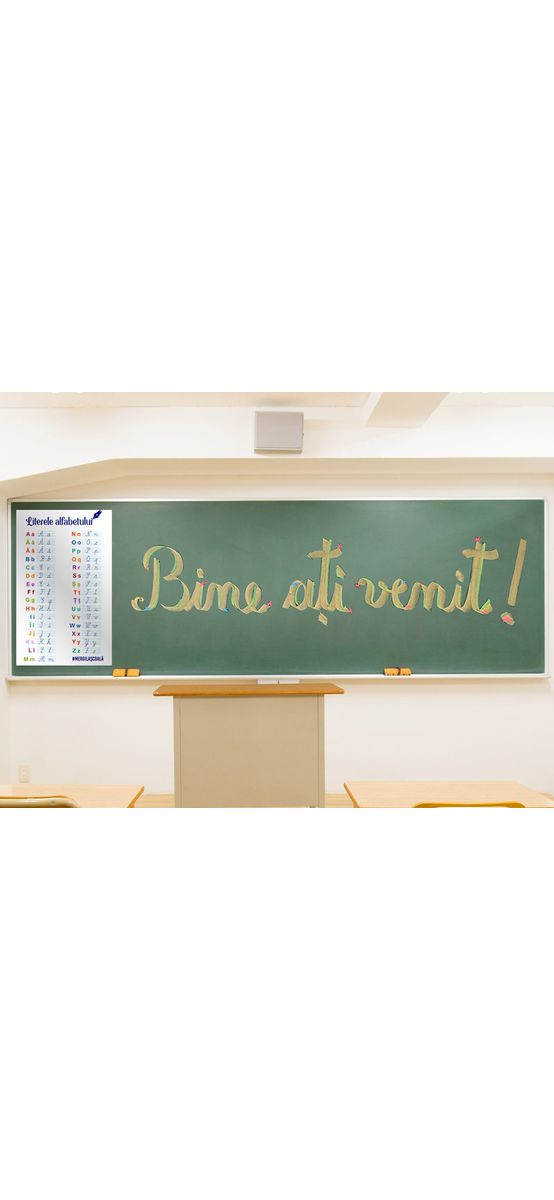Autocolant Literele alfabetului, Folina, rola de 60x100 cm, racletă de aplicare inclusă