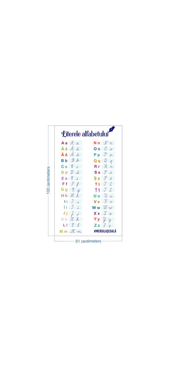 Autocolant Literele alfabetului, Folina, rola de 60x100 cm, racletă de aplicare inclusă