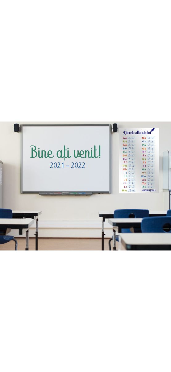 Autocolant Literele alfabetului, Folina, rola de 60x100 cm, racletă de aplicare inclusă
