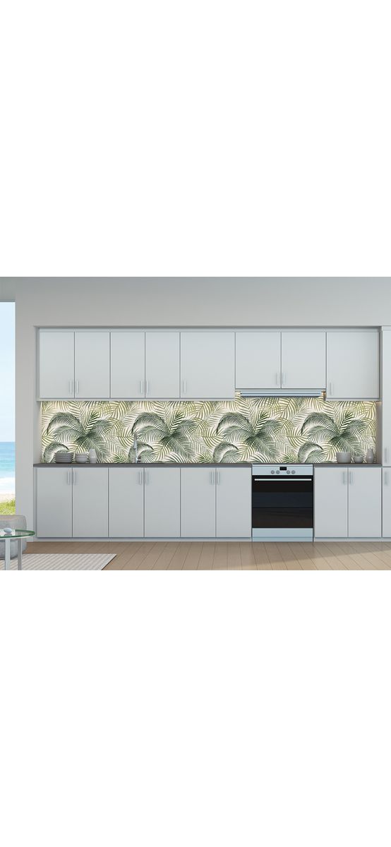 Autocolant perete Frunze verzi, Folina, aspect lucios, 100 cm lăţime