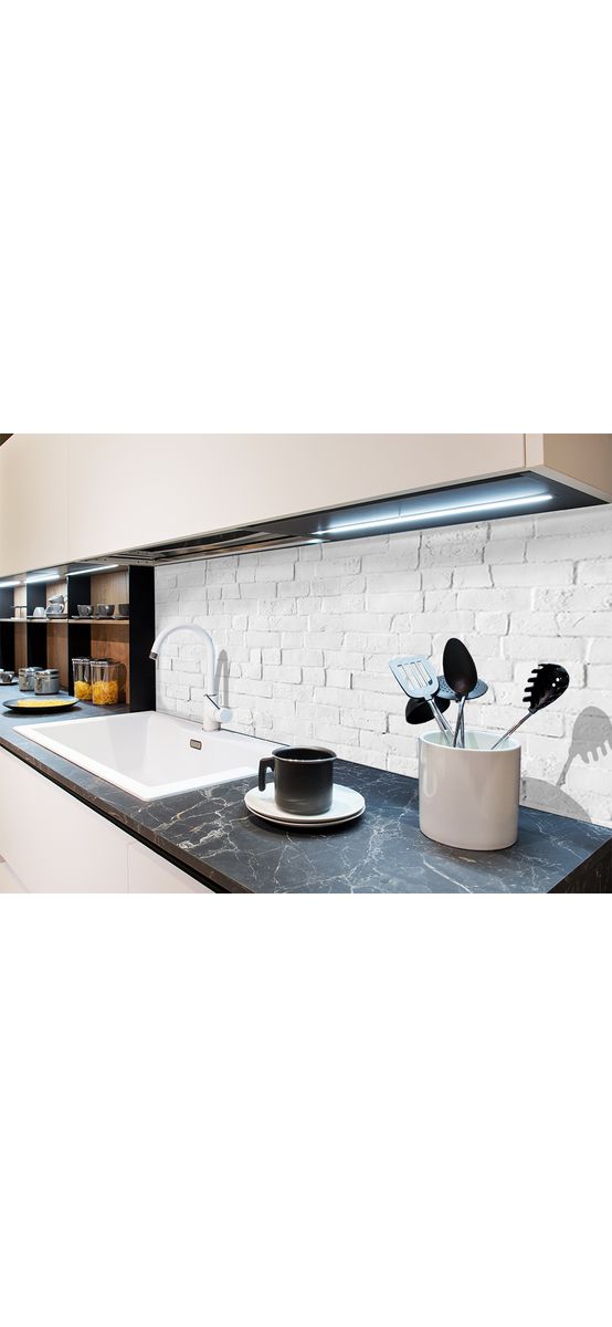 Tapet autoadeziv cărămidă albă, Folina, pentru bucătărie, baie, balcon, hol, rolă de 130x250 cm