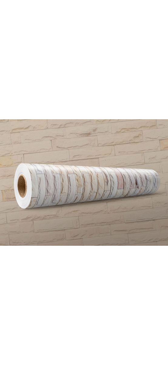 Autocolant perete cărămidă bej, Folina, 133 cm lăţime