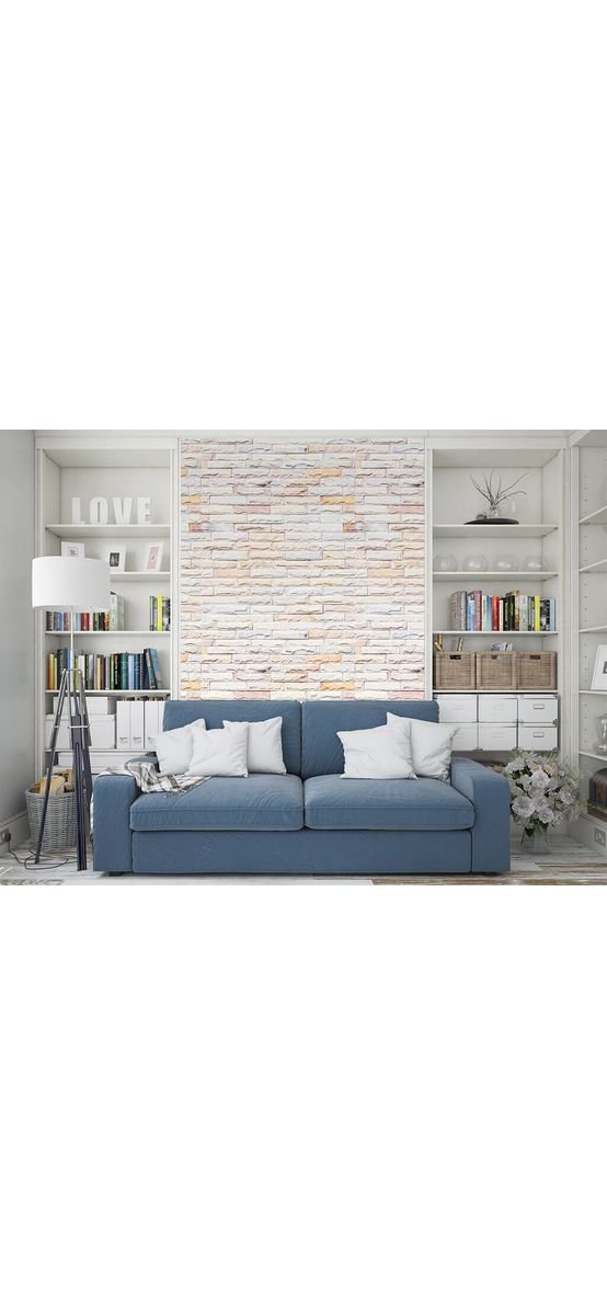 Autocolant perete cărămidă bej, Folina, decor contrablat bucătărie, rolă de 60 x 280 cm