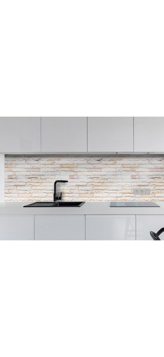 Autocolant perete cărămidă bej, Folina, decor contrablat bucătărie, rolă de 60 x 280 cm