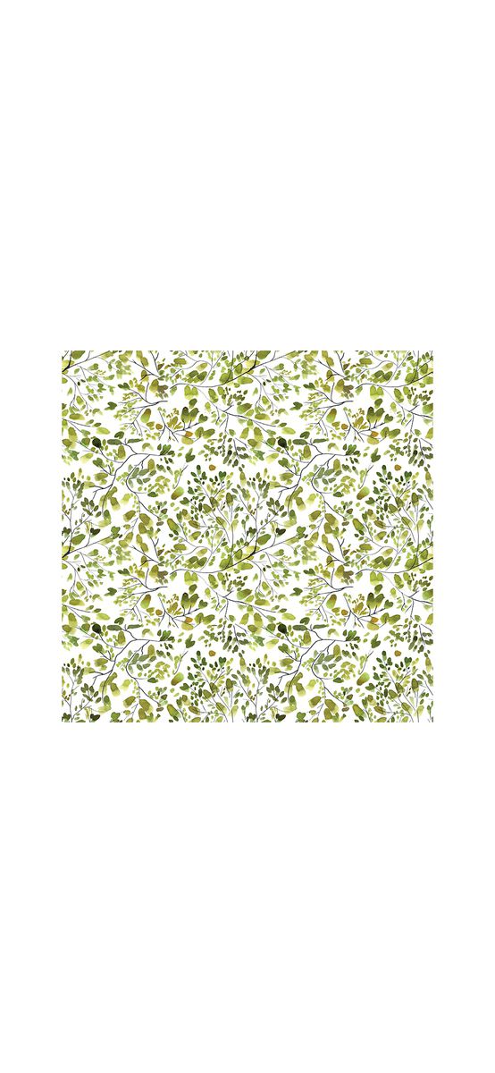 Autocolant perete cu model floral lime, Folina, aspect lucios, 100 cm lăţime