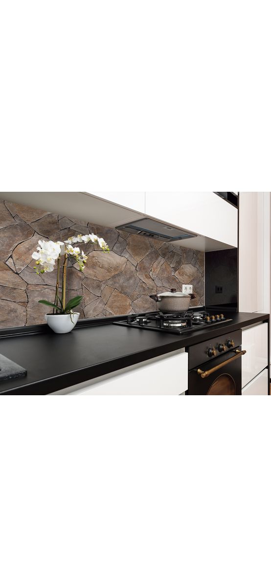 Tapet autoadeziv piatră castanie, Folina, pentru bucătărie, baie, balcon, hol, rolă de 130x250 cm