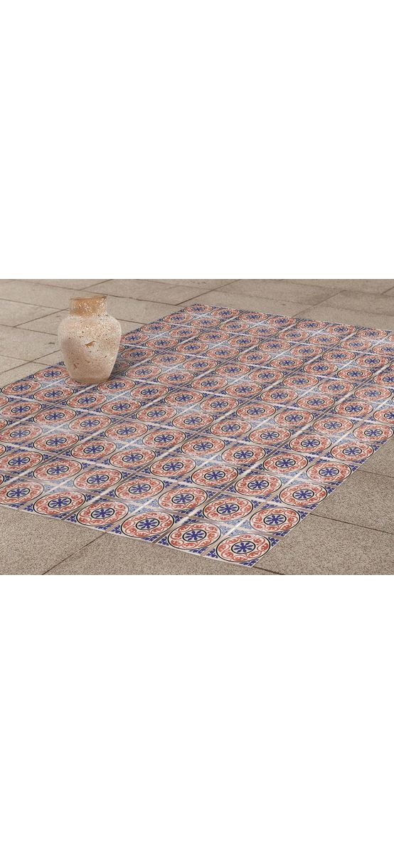 Autocolant gresie şi podele, Folina, model portocaliu, 120 cm lăţime