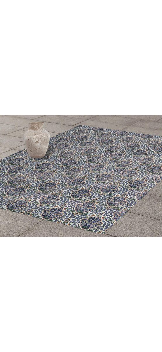 Autocolant gresie şi podele, Folina, model floral multicolor, 120 cm lăţime