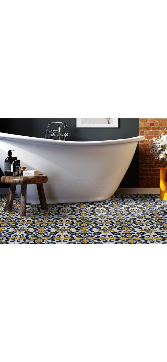 Autocolant gresie şi podele, Folina, model decorativ floral, rolă de 200x120 cm