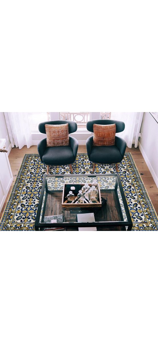 Autocolant gresie şi podele, Folina, model decorativ floral, rolă de 200x120 cm