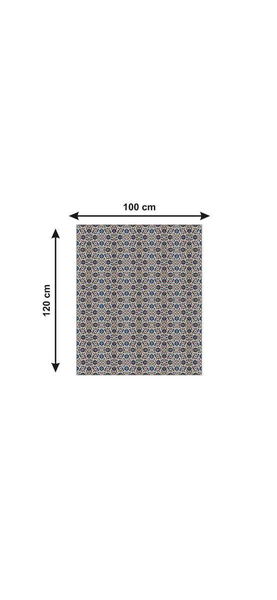 Autocolant gresie şi podele, Folina, model floral albastru/maro, 120 cm lăţime