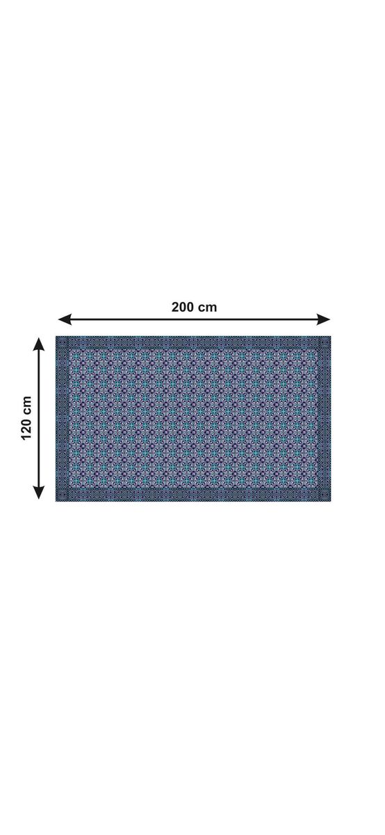Autocolant gresie şi podele, Folina, model floral albastru/turcoaz , rolă de 200x120 cm