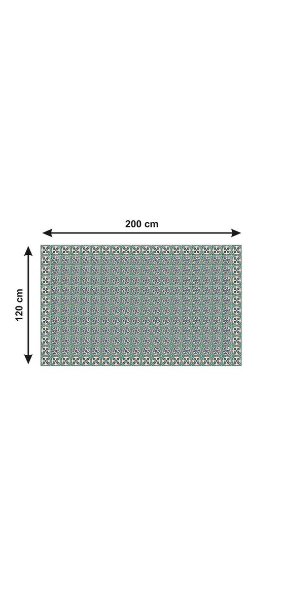 Autocolant gresie şi podele, Folina, model verde cu cercuri, rolă de 200x120 cm