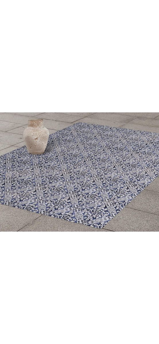 Autocolant gresie şi podele, Folina, romburi gri/albastru, 120 cm lăţime