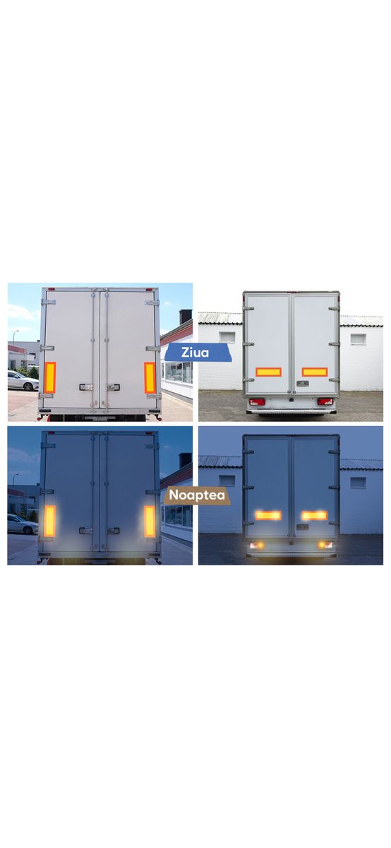 Autocolant reflectorizant tip bandă pentru vehicule și remorci, set 2 bucăți 565x200 mm
