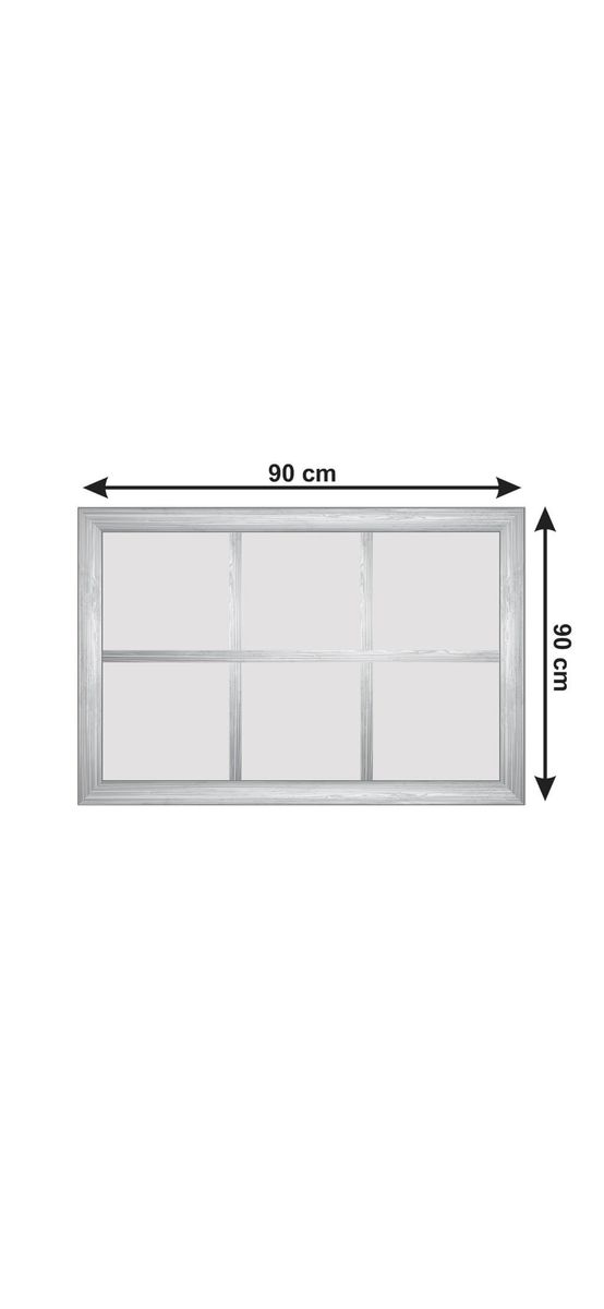 Folie geam autoadezivă, Folina, cu model ramă albă, rolă de 90x90 cm